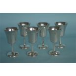 A heavy set of six plain tapered goblets. Birmingh