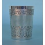 An unusual tapered French beaker with engraved dec