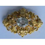An attractive high carat mounted brooch set with a