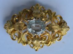 An attractive high carat mounted brooch set with a