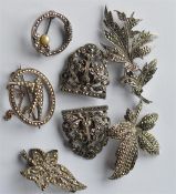 A collection of silver and marcasite jewellery. Es