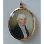 A well painted miniature of a gent in gold frame w