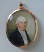 A well painted miniature of a gent in gold frame w