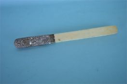 A good quality silver mounted paper knife. London