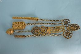 A good quality Continental silver gilt chatelaine