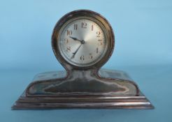 A Sheffield plated mantle clock with silver dial.