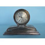 A Sheffield plated mantle clock with silver dial.