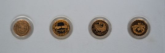 A box set of four gold  "Central Bank of Kuwait" p