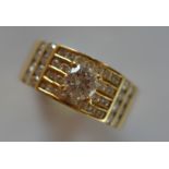 A small 14 carat cocktail ring in claw mount. Appr