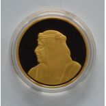 A "Bahrain Hamad Town" gold coin weighing approx.
