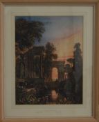 "The Ruined Fountain" Approx. 23 cms x 30 cms. Pencil writing to reverse: " painted for J J Chalon