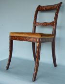 A Dutch marquetry single dining chair decorated wi