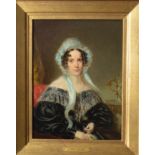 WILLIAM PATTEN: "Portrait of a Lady", in gilt frame. Approx. 31 cms x 23 cms. Est. £100 - £150.