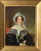 WILLIAM PATTEN: "Portrait of a Lady", in gilt frame. Approx. 31 cms x 23 cms. Est. £100 - £150.