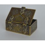 An unusual brass Islamic box with hinged top. Est.