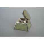 A good quality square shagreen inkwell with tapere