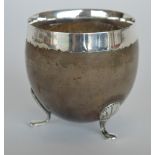 An Antique silver mounted coconut cup. London 1881