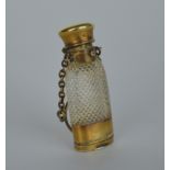 A silver gilt scent bottle / vinaigrette with etch