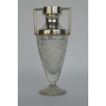 A good large silver mounted vase. Birmingham 1902.
