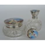 A good set of scent bottles with enamelled Italian