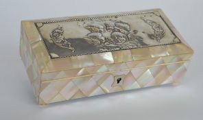A good quality silver and MOP dressing table box o