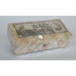 A good quality silver and MOP dressing table box o