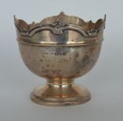 A small pedestal rose bowl with wavy top. Chester. By WS Ltd. Approx. 105 grams. Est. £80 - £120.
