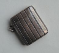 An attractive reeded hinged top vesta case. 925 standard. By CC. Approx. 24 grams. Est. £20 - £30.