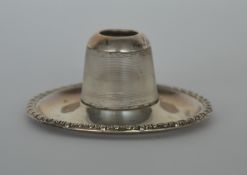 A circular match striker / pin dish with gadroon rim. Chester. By JD&WD. Est. £30 - £50.