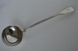A heavy good quality soup ladle of fiddle thread d