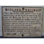 A Midland Railway cast iron sign, "...All Persons