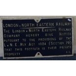 A London and North Eastern Railway cast iron sign.