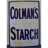 A "Colman's Starch" enamelled sign. Approx. 90 cm