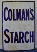 A "Colman's Starch" enamelled sign. Approx. 90 cm