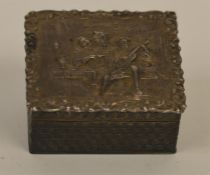 An attractive embossed hinged top box decorated wi