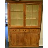 A good large strip pine dresser with three drawers