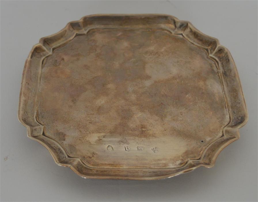 A heavy Georgian salver with cut corners. London.