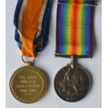 A pair of WW1 war medals to a 207607 GNR. E. J. LE