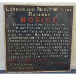 A London and North Western Railway cast iron sign