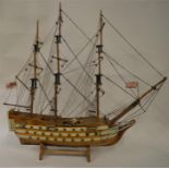 A model of the British Royal Navy Warship H. M. S.