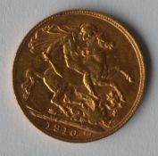 A 1910 full sovereign. £200 - £250.