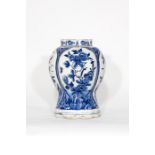 An early Dutch blue and white lobed vase. Approx.