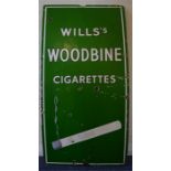 A "Will's Woodbine" cigarette advertising sign. Ap