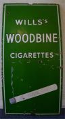 A "Will's Woodbine" cigarette advertising sign. Ap
