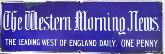 "The Western Morning News" enamelled sign. Approx.