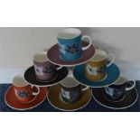 An attractive set of six Wedgwood coffee cups and