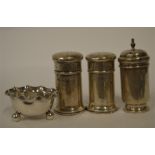 A group of four silver hallmarked cruet condiments