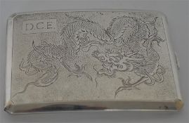A good rectangular Chinese cigarette box decorated