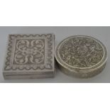 A good heavy circular Indian box decorated with bi