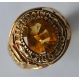 A heavy Oxford University ring. Approx. 11 grams.